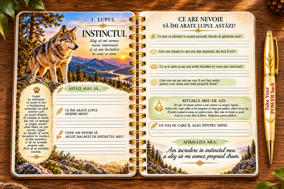 Agenda motivațională — înțelepciunea animalelor — interior; pix neinclus
