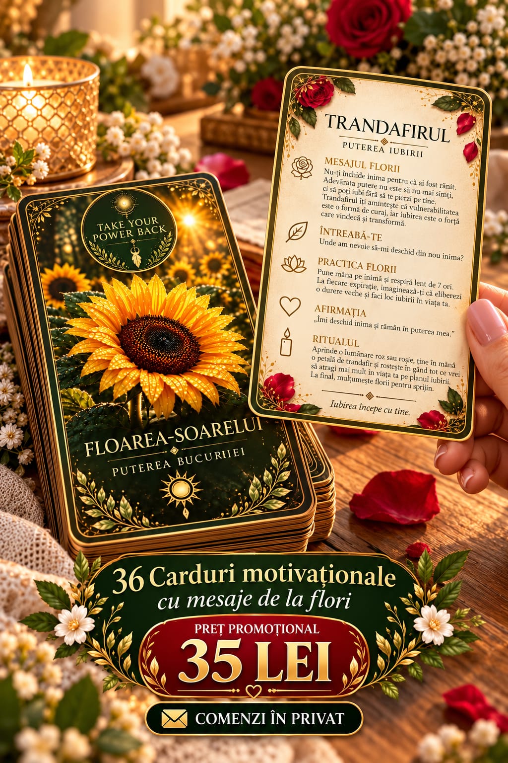 36 de carduri motivaționale — Mesaje de la flori